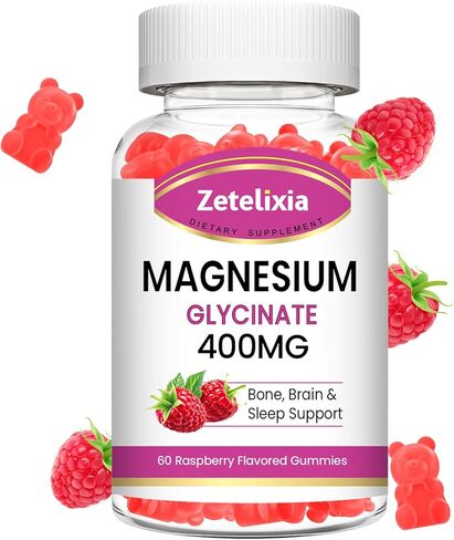 2 Pack Magnesium Glycinate Gummies, High Absorption Magnesium Glycinate Supplements for Relaxation, Sugar Free Chews for Adults & Kids, Relax Mood, Raspberry Flavor, 120 Count in Kuwait