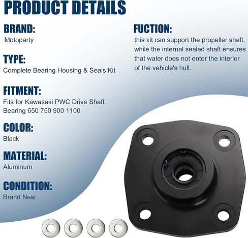 Drive Shaft Bearing Housing Assembly for Kawasaki PWC 650 750 900 1100 Bulk Head Hull Seal Pump，Replacement for 13091-3730 13280-3730 13280-3756 13091-3718 in Saudi Arabia
