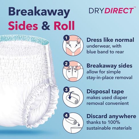 Dry Direct Extra Protective Underwear, Soft Cloth-Like Adult Diapers, All Day Disposable Incontinence Protection - Large (Case of 56) in Saudi Arabia