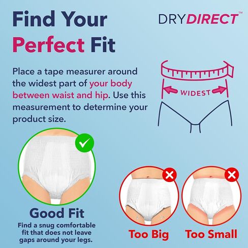 Dry Direct Extra Protective Underwear, Soft Cloth-Like Adult Diapers, All Day Disposable Incontinence Protection - Large (Case of 56) in Saudi Arabia