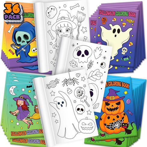 ArtCreativity Halloween Coloring Books for Kids, Pack of 12, 5" x 7" Mini Booklets, Fun Halloween Treats Prizes, Favor Bag Fillers, Birthday Party Supplies, Art Gifts for Boys and Girls in Saudi Arabia