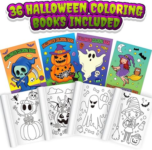 ArtCreativity Halloween Coloring Books for Kids, Pack of 12, 5" x 7" Mini Booklets, Fun Halloween Treats Prizes, Favor Bag Fillers, Birthday Party Supplies, Art Gifts for Boys and Girls in Saudi Arabia