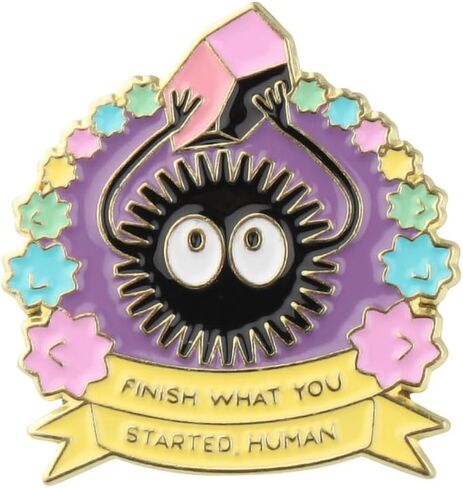 PLITI أنيمي مستوحى من هدية غبار قزم الهدايا الرسوم المتحركة هدايا الأفلام الانتهاء ما بدأت Human SOOT Sprite Brooch PIN للجماهير in Saudi Arabia
