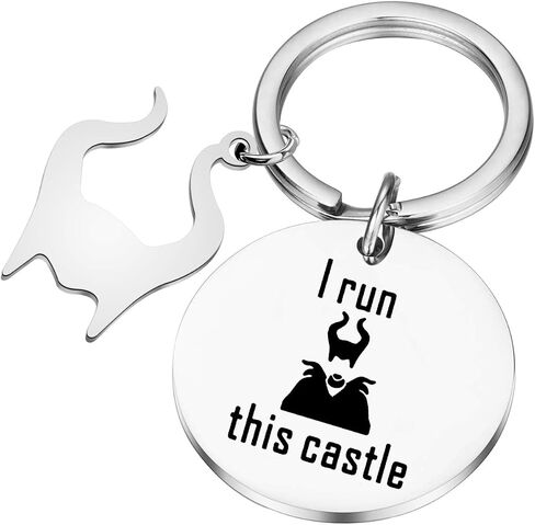 PLITI I Run This Castle Keychain Horns Resting Witch Face Charm Gift in Saudi Arabia