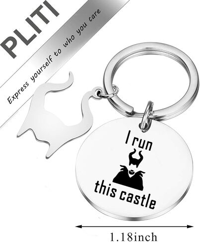 PLITI I Run This Castle Keychain Horns Resting Witch Face Charm Gift in Saudi Arabia