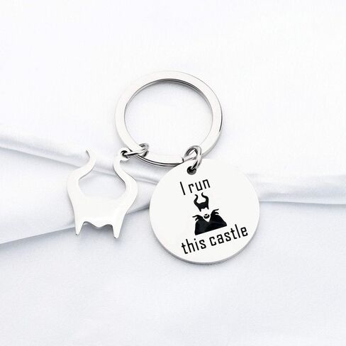 PLITI I Run This Castle Keychain Horns Resting Witch Face Charm Gift in Saudi Arabia