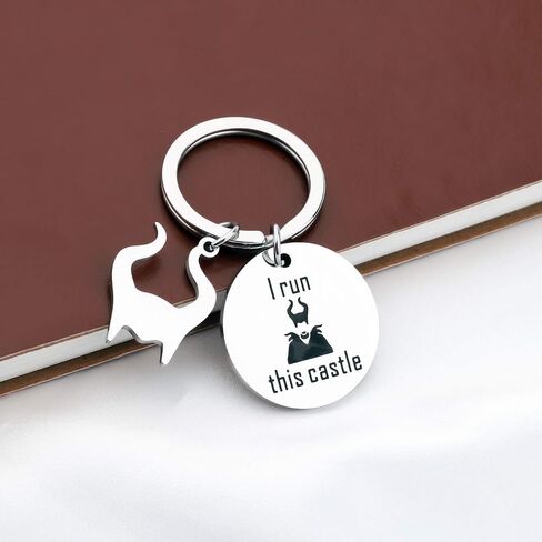 PLITI I Run This Castle Keychain Horns Resting Witch Face Charm Gift in Saudi Arabia