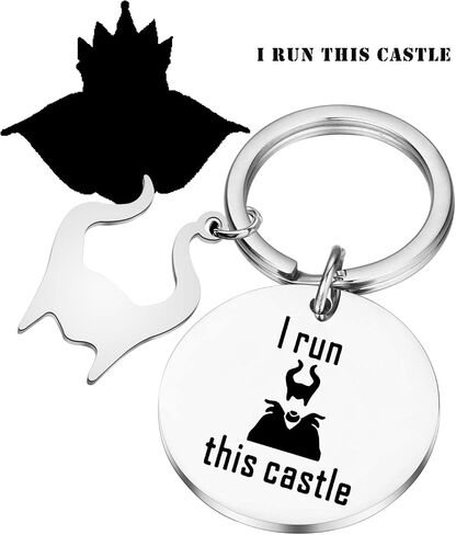 PLITI I Run This Castle Keychain Horns Resting Witch Face Charm Gift in Saudi Arabia