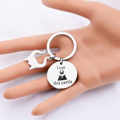 PLITI I Run This Castle Keychain Horns Resting Witch Face Charm Gift in Saudi Arabia