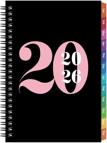 مخطط 2025 - مخطط 2025، يناير 2025 - ديسمبر 2025، 8.4 بوصة × 6.3 بوصة، مخطط 2025 أسبوعيًا وشهريًا مع علامات تبويب وورق سميك وغطاء من البولي بروبيلين المقاوم للماء - أسود ورمادي in Kuwait