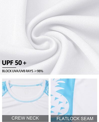 UPF Fisheal 50+ من القمصان السباحة ، قميص حماية من أشعة الشمس الطويلة ، واقي سريع للأشعة فوق البنفسجية الجافة. in Kuwait