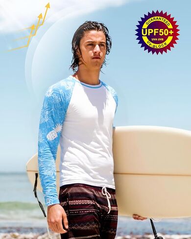 UPF Fisheal 50+ من القمصان السباحة ، قميص حماية من أشعة الشمس الطويلة ، واقي سريع للأشعة فوق البنفسجية الجافة. in Kuwait