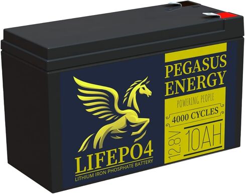 12.8V 10Ah Lithium Iron Phosphate LiFePO4 Deep Cycle Rechargable Battery with Built-in BMS, 4000+ Cycles, Lightweight & Long Lasting for RV, Solar, Marine and Off-Grid Applications in Saudi Arabia