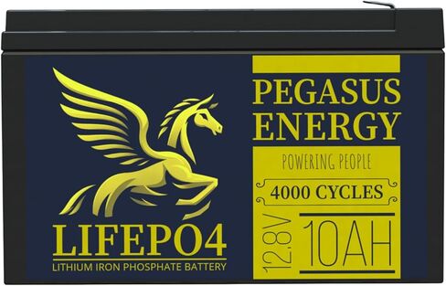 12.8V 10Ah Lithium Iron Phosphate LiFePO4 Deep Cycle Rechargable Battery with Built-in BMS, 4000+ Cycles, Lightweight & Long Lasting for RV, Solar, Marine and Off-Grid Applications in Saudi Arabia