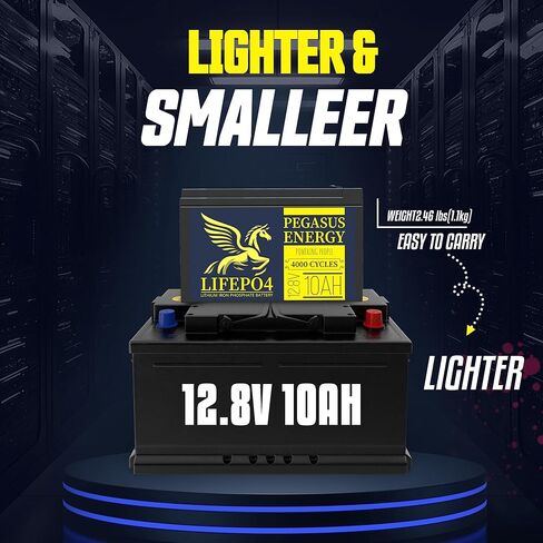 12.8V 10Ah Lithium Iron Phosphate LiFePO4 Deep Cycle Rechargable Battery with Built-in BMS, 4000+ Cycles, Lightweight & Long Lasting for RV, Solar, Marine and Off-Grid Applications in Saudi Arabia