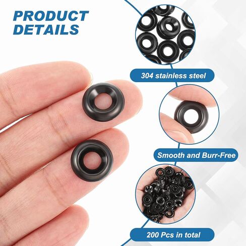 200 Qty #8 Countersunk Finish Washers Stainless Finishing Washers 304 Stainless Steel Washers Finishing Cup, Black in Saudi Arabia