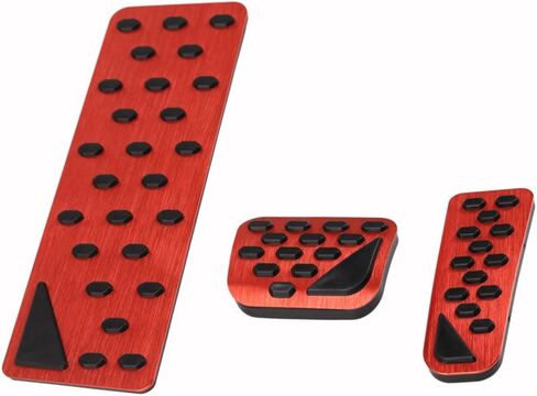 XITER 3PCS Anti-Slip No Drilling Aluminum Rest Brake Gas Accelerator Pedal Covers Foot Pedal Pads Kit For Jeep Grand Cherokee 2022-2024/Grand Cherokee L 2021-2024,(RED) in Saudi Arabia