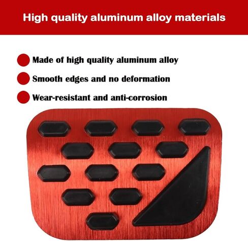 XITER 3PCS Anti-Slip No Drilling Aluminum Rest Brake Gas Accelerator Pedal Covers Foot Pedal Pads Kit For Jeep Grand Cherokee 2022-2024/Grand Cherokee L 2021-2024,(RED) in Saudi Arabia
