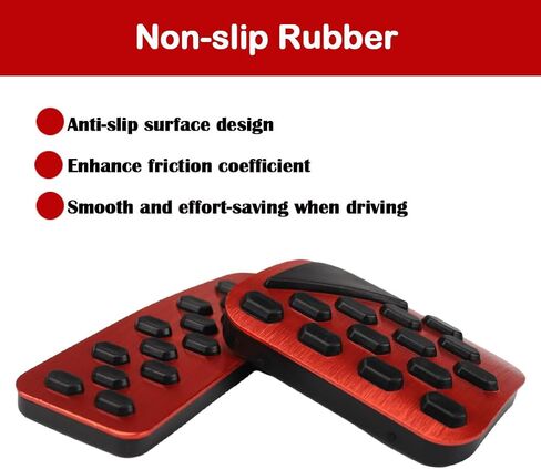 XITER 3PCS Anti-Slip No Drilling Aluminum Rest Brake Gas Accelerator Pedal Covers Foot Pedal Pads Kit For Jeep Grand Cherokee 2022-2024/Grand Cherokee L 2021-2024,(RED) in Saudi Arabia