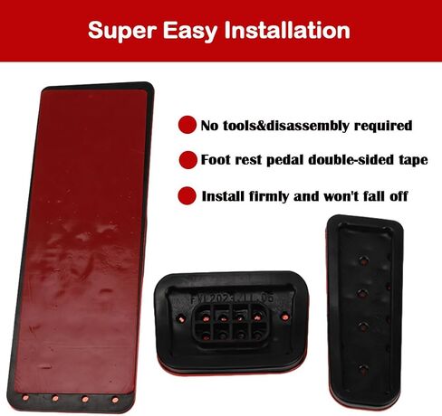 XITER 3PCS Anti-Slip No Drilling Aluminum Rest Brake Gas Accelerator Pedal Covers Foot Pedal Pads Kit For Jeep Grand Cherokee 2022-2024/Grand Cherokee L 2021-2024,(RED) in Saudi Arabia