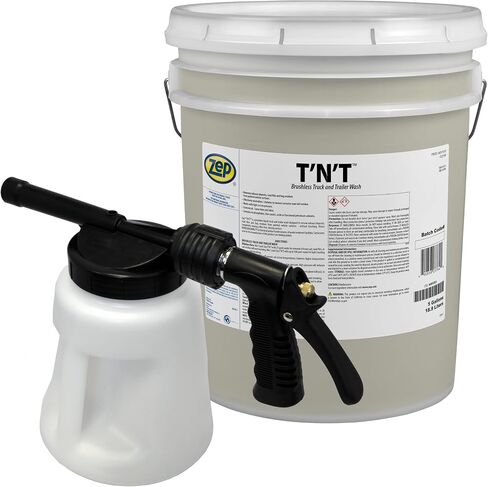 Zep TNT Brushless Truck and Trailer Wash Concentrate 5 Gal (Each) Model 481 Foamer 96 oz. - 37635 - Removes Exhaust Deposits, Road Film and Bug Residues in Saudi Arabia