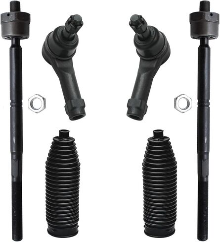 محور ديترويت-قضبان التعادل الخارجية 4WD الأمامية لعام 2004-2008 F-150 Lincoln Mark LT ، 4 RODS Inner & Outer TIE 2 BOOTS 2005 2006 2007 in Saudi Arabia