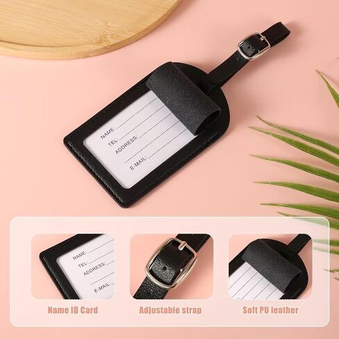 4pcs Pu Leather Luggage Tags ، علامة الأمتعة مع حزام قابلة للتعديل وغطاء حماية الخصوصية اسم الأمتعة اسم العلامات على حقائب الملصقات للنساء للرجال حقيبة حقائب الأمتعة (4 ألوان) in Saudi Arabia