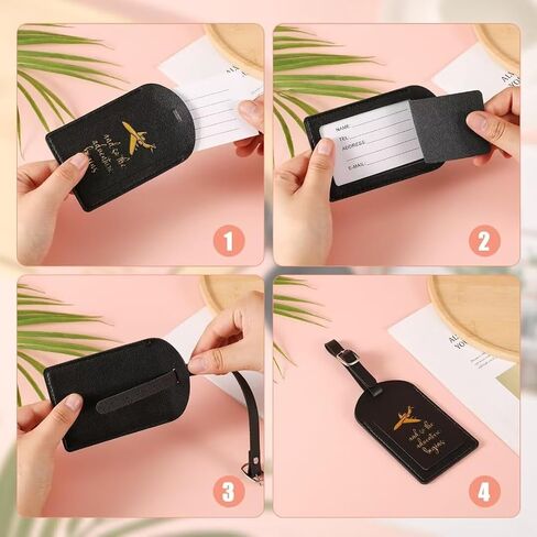4pcs Pu Leather Luggage Tags ، علامة الأمتعة مع حزام قابلة للتعديل وغطاء حماية الخصوصية اسم الأمتعة اسم العلامات على حقائب الملصقات للنساء للرجال حقيبة حقائب الأمتعة (4 ألوان) in Saudi Arabia