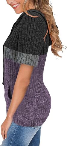 Womens Summer Tops Short Sleeve Hoodies for Women Spring Sweatshirts Casual T Shirts Fashion Tunics in Kuwait