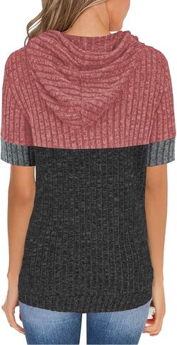 Womens Summer Tops Short Sleeve Hoodies for Women Spring Sweatshirts Casual T Shirts Fashion Tunics in Kuwait