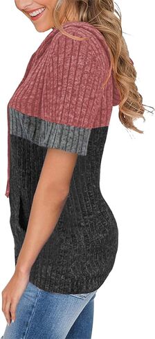 Womens Summer Tops Short Sleeve Hoodies for Women Spring Sweatshirts Casual T Shirts Fashion Tunics in Kuwait