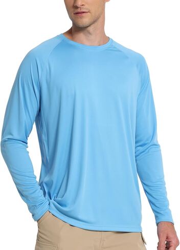 قمصان حماية أشعة الشمس للرجال تسبح قمصان UPF 50+ UV Long Sleeve Rash Guard الصيد الجاري الجاف سريعًا in Saudi Arabia