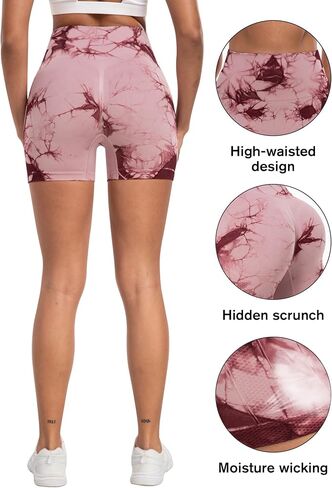 NORMOV Workout Butt Lifting Shorts Women,Seamless High Waist Scrunch Booty Gym Shorts in Kuwait