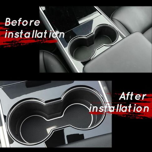 Auovo 3D Cup Holder Inserts Fit for Tesla Model 3 Accessories 2017-2023 / Model Y 2020-2025 Cup Holder Insert Liner Coasters Mat Pad Car Silicone Interior Trim (Black, 3 pcs) in Saudi Arabia