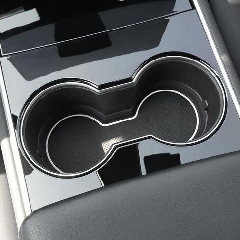 Auovo 3D Cup Holder Inserts Fit for Tesla Model 3 Accessories 2017-2023 / Model Y 2020-2025 Cup Holder Insert Liner Coasters Mat Pad Car Silicone Interior Trim (Black, 3 pcs) in Saudi Arabia