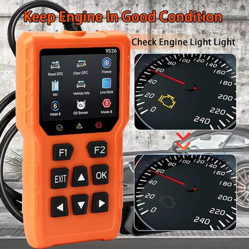 V526 OBD2 Scanner Diagnostic Tool, Check Erase Engine Light Fault Code Scanner Tool, DTC, Data Stream, I/M Readiness, Car & Truck Scan Tool for All Vehicles Since 1996 in Kuwait