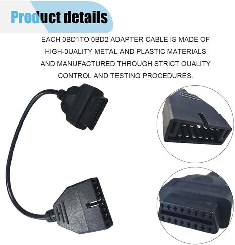 OBD2 to OBD1 GM Adapter, Car Code Reader, OBD1 12 Pin to OBD2 16 Pin Socket Scanner Cable Connector, Diagnostic Extension Tool, OBD1 Scanner Adapter Compatible with Most Models in Saudi Arabia