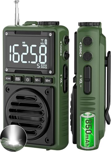 Portable AM FM Shortwave Radio with Bluetooth 5.4,NOAA Weather Alert Radio,1250mAh Rechargeable Portable Pocket Radio with Best Reception,5W Big Speaker, Digital Tuner and Earphone,SD Card Playing in Kuwait
