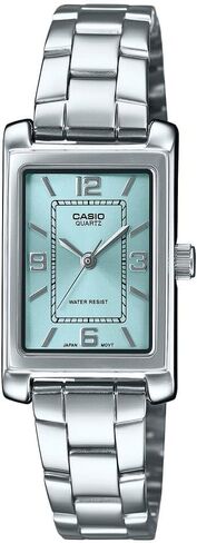 Casio LTP-1234DD-2A Women's Rectangular Standard Classic Stainless Steel Blue Dial Dress Watch in Saudi Arabia