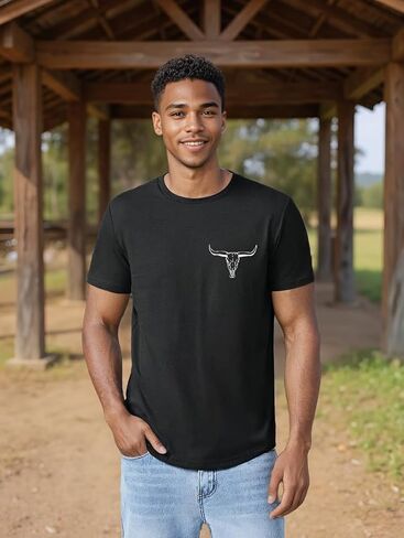 Western Shirts for Men Cowboys Letter Print T Shirt Vintage Rodeo Graphic Tee Summer Short Sleeve Tee Top in Saudi Arabia