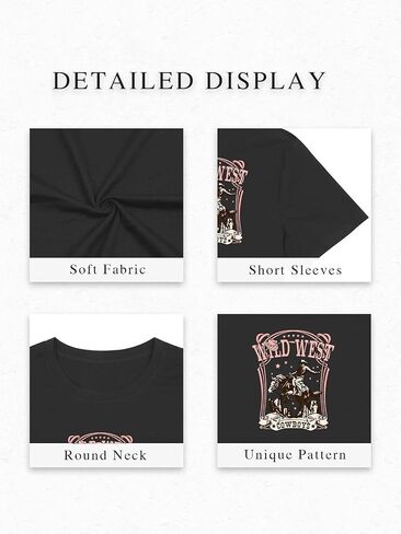 Western Shirts for Men Cowboys Letter Print T Shirt Vintage Rodeo Graphic Tee Summer Short Sleeve Tee Top in Saudi Arabia