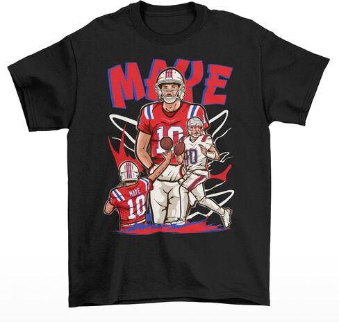 Drake Maye Cartoon Style New England Football T-Shirt in Kuwait