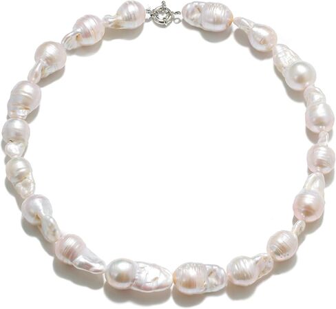 BriLove Baroque Freshwater Cultured Pearl Necklace for Women, Gorgeous Elegant Real Pearls Choker Strand Necklaces for Wedding Outfit Party Prom Gift in Saudi Arabia