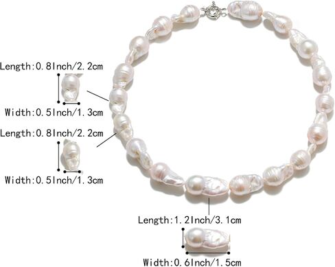 BriLove Baroque Freshwater Cultured Pearl Necklace for Women, Gorgeous Elegant Real Pearls Choker Strand Necklaces for Wedding Outfit Party Prom Gift in Saudi Arabia