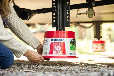 ANDERSEN HITCHES | RV Travel Accessories | 1-Pack Trailer Jack Block w/ Magnets | Quick Leveling Stabilizers for Trailers Jackstand Level Quickjack Heavy Duty Utility Blocks | 3608 in Saudi Arabia