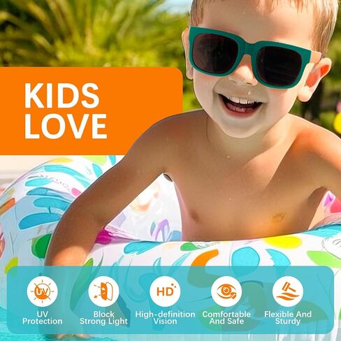 Pro Acme Foldable Kids Sunglasses Girls Boys Polarized Toddler Outdoor UV Protection Flexible Shades Age 3-12 in Saudi Arabia
