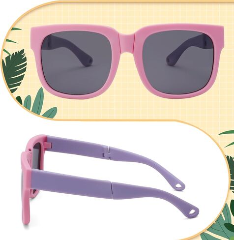 Pro Acme Foldable Kids Sunglasses Girls Boys Polarized Toddler Outdoor UV Protection Flexible Shades Age 3-12 in Saudi Arabia