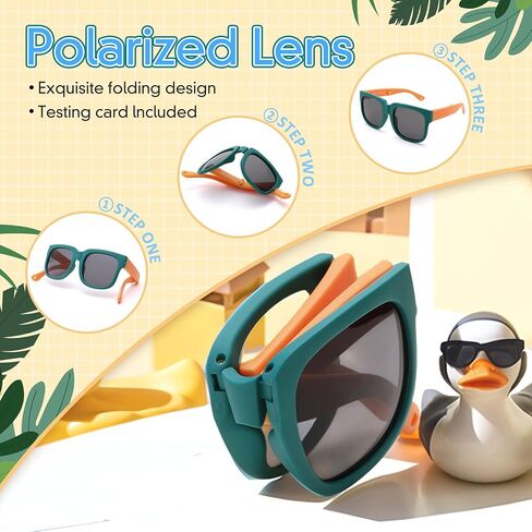 Pro Acme Foldable Kids Sunglasses Girls Boys Polarized Toddler Outdoor UV Protection Flexible Shades Age 3-12 in Saudi Arabia
