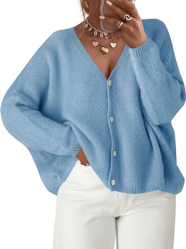 Saodimallsu Womens Oversized Cardigan Sweaters Open Front Button Down V Neck Sweater 2025 Winter Knit Outwear in Saudi Arabia
