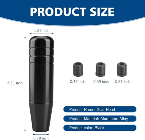 5.12" Shift Knob, Aluminum Alloy Automatic Gear Shift Knob, Heavy Weighted Long Stick Shifting Lever Handle Fit Most Manual Automatic Transmission in Saudi Arabia